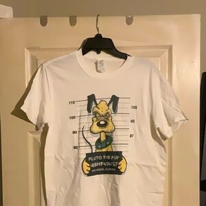 Disney White Pluto Mugshot T-Shirt